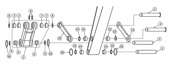 Linkage Pin / Bucket Pin And Bushing For Excavators Bulldozers Wheel ...